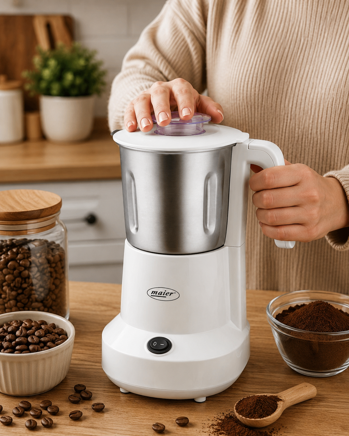 آسیاب قهوه مایر MR-8360 با موتور قدرتمند ۶۰۰ وات و تیغه تیز