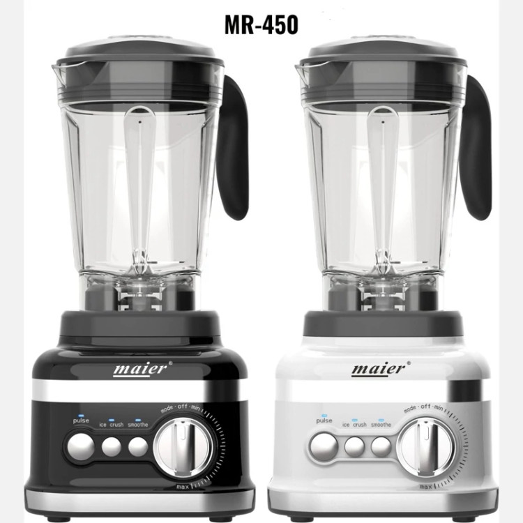 مخلوط کن مایر MR450 داری مخزن دو لیتر تیغه ضد زنگ رنگ مشکی و سفید