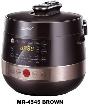 زودپز مولتی کوکر دیجیتال مایر مدل MR-4545 BLACK دارای ظرفیت 5 لیتر 14 برنامه پخت